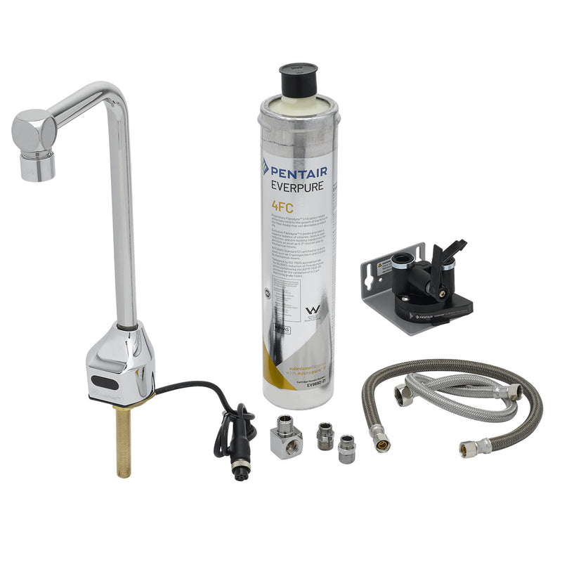 T&S Brass EC-1210-10-WFK ChekPoint Sensor Glass/Bottle Filler & Water Filtration Kit - 10" Clearance