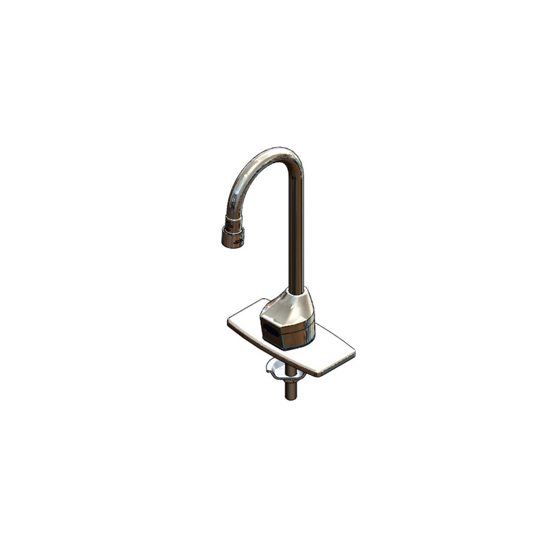 T&S Brass EC-3100-TMV4V05 ChekPoint Sensor Gooseneck Faucet - 4" Deck Plate, TMV & 0.5 GPM VR