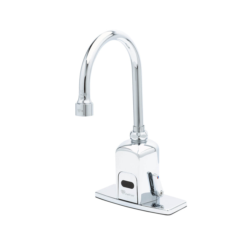 T&S Brass EC-3130-4DP ChekPoint Sensor Gooseneck Faucet - 4" Deck Plate & 2.2 GPM VR Aerator