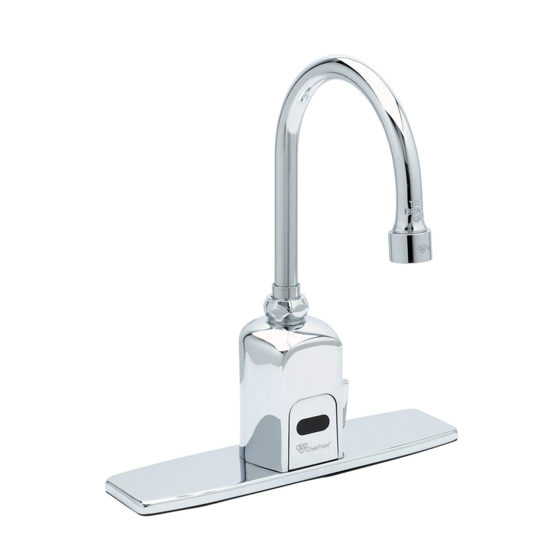 T&S Brass EC-3130-8DP ChekPoint Sensor Gooseneck Faucet - 8" Deck Plate & 2.2 GPM VR Aerator