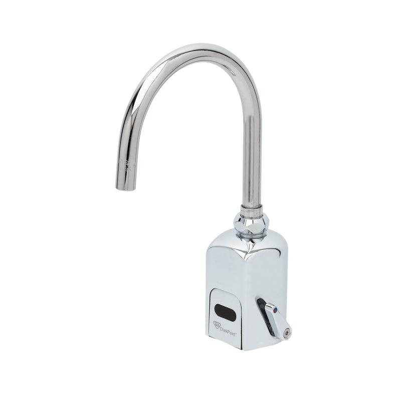 T&S Brass EC-3130-XP-F15 ChekPoint Sensor Gooseneck Faucet - Single Hole & Plain-End Spout