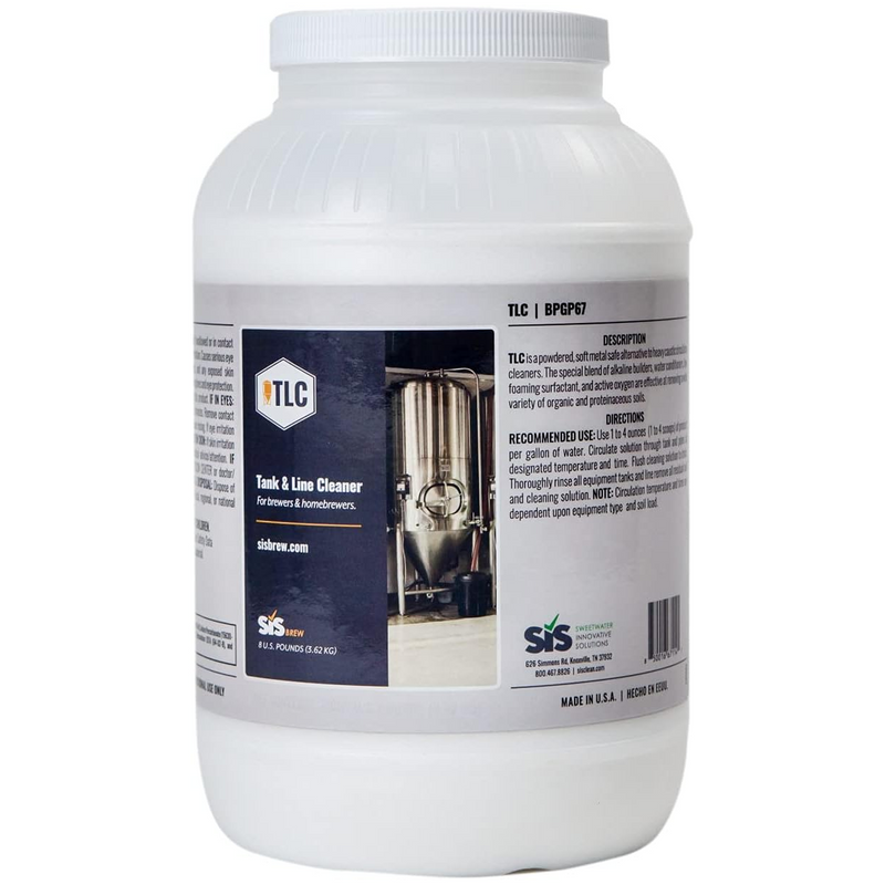 SISBrew TLC Tank and Line Cleaner, Home Brewery Powder Cleaner, 8 pound, Great for Tank, Line, and Kettle, Non-Caustic, No Burning or Corrosion, Safe on Skin, Safe on Metal