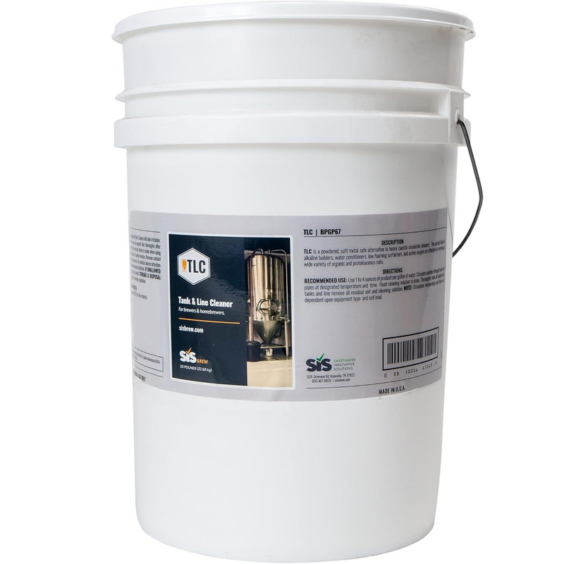SISBrew TLC Tank and Line Cleaner, Home Brewery Powder Cleaner, 50 pound, Great for Tank, Line, and Kettle, Non-Caustic, No Burning or Corrosion, Safe on Skin, Safe on Metal