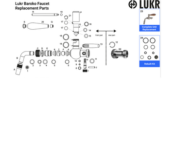 Lukr Baroko Faucet Replacement Parts Diagram