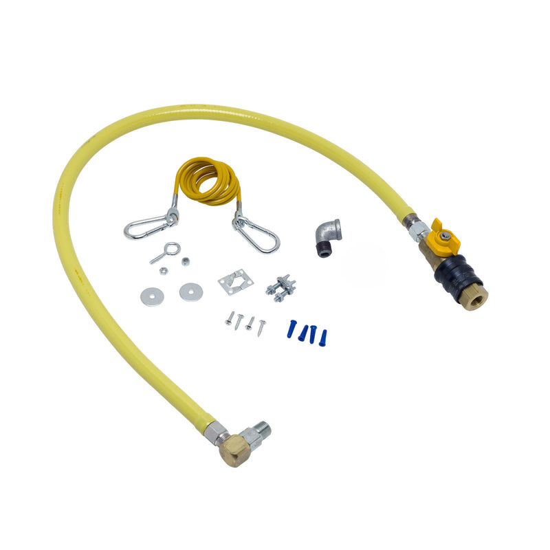 T&S Brass HG-4C-48G-SEL 1/2" NPT x 48" L Gas Connector Kit - Quick-Disconnect Valve (QDV), SwiveLink & Cable Kit