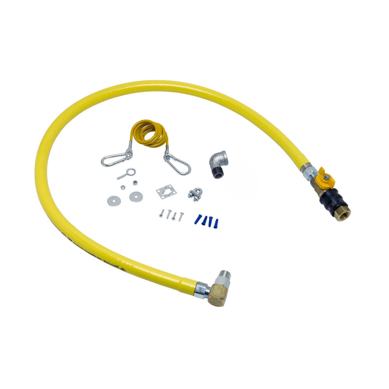 T&S Brass HG-4D-60G-SEL 3/4" NPT x 60" L Gas Connector Kit - Quick-Disconnect Valve (QDV), SwiveLink & Cable Kit