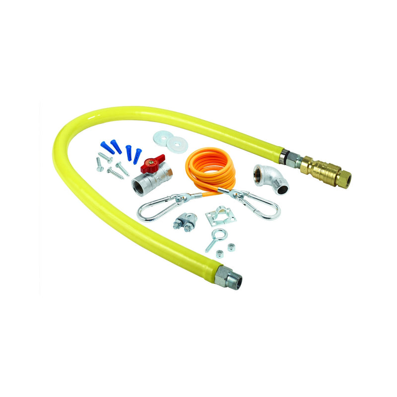 T&S Brass HG-4D-72K Gas Connector Kit - 3/4" x 72" w/ Couplings