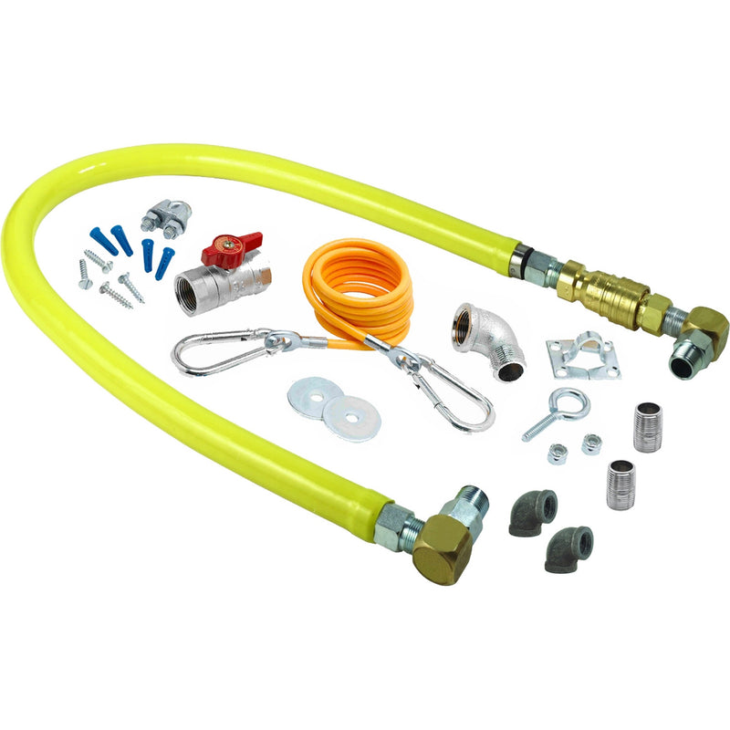 T&S Brass HG-4D-72SK-FF 3/4" NPT x 72" L Gas Connector Kit - SwiveLink, Quick-Disconnect & Cable Kit