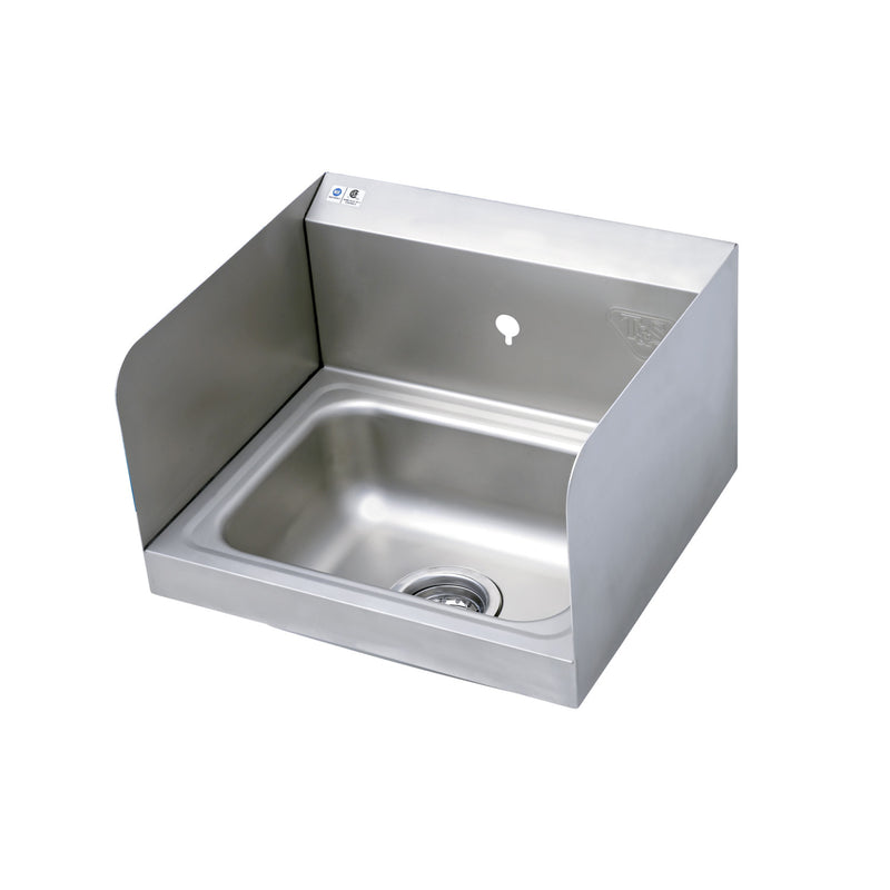 T&S Brass HS-1715-1W-S 17" x 15" Stainless Steel Hand Wash Sink - Side Shields & Single Hole Center