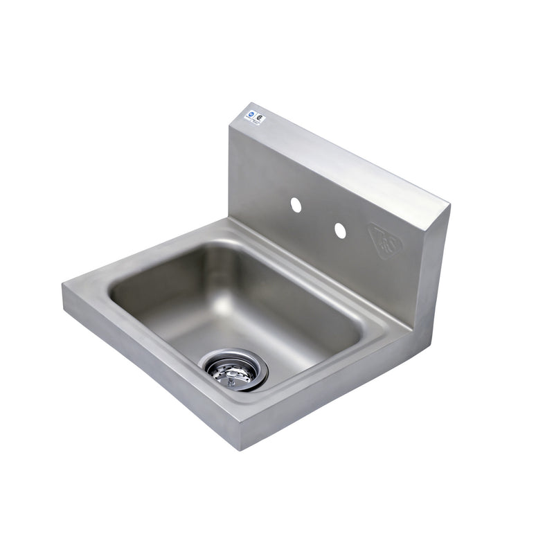T&S Brass HS-1715-4W 17" x 15" Stainless Steel Hand Wash Sink - 4" Double Hole Centers