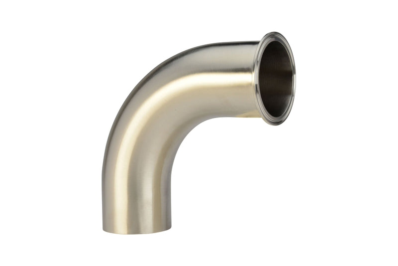 4" Clamp X Butt-Weld 90 Elbow - Polished (L2CM) - T304 Stainless Steel - Wayland Industries - W4L2CM-4