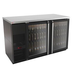 Micro Matic MBB58G-E 59 Inch Refrigerated Back Bar Cabinet 23.7 cu ft Black Vinyl