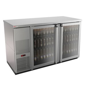 Micro Matic MBB58GS-E 59 Inch Two-section Refrigerated Back Bar Cabinet Stainless Steel