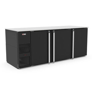 Micro Matic MBB78-E-ADA-HC 78 Inch Low Profile Back Bar Cabinet Black Finish