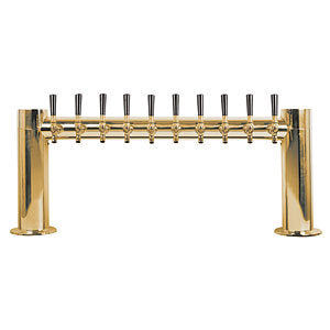 Micro Matic METRO-H-10PVDKR 38 Inch Glycol Cooled Draft Beer Tower Countertop Brass
