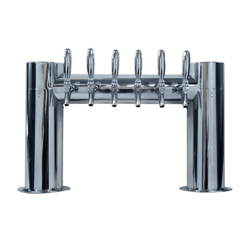 Micro Matic METRO-H-6PSSA 15 Inch Air Cooled Draft Tower 6 Faucet Countertop Stainless Steel