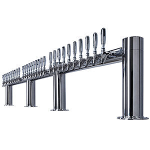 Micro Matic METRO-HH-30PSSKR 4 Inch Draft Beer Tower Glycol Cooled with 30 Faucets Polished Stainless Steel Finish
