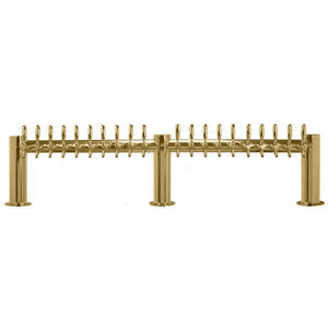 Micro Matic METRO-M-20PVDKR 72 Inch Glycol Cooled Draft Beer Tower Countertop 20 Faucets Brass Finish