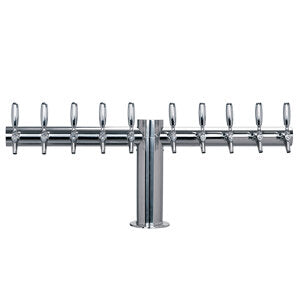 Micro Matic METRO-T-10PSSKR 34 Inch Glycol Cooled Draft Beer Tower with 10 Faucets and Polished Finish