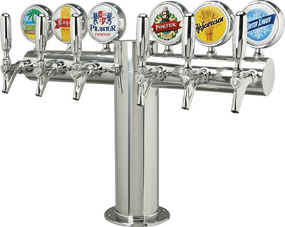 Micro Matic METRO-T-6PSSKR-M 24 Inch Countertop Draft Beer Tower Glycol Cooled Stainless Steel