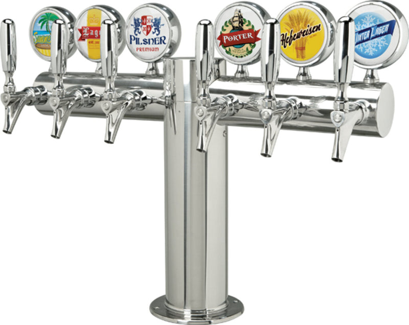 Micro Matic METRO-T-6PSSKR-M 24 Inch Countertop Draft Beer Tower Glycol Cooled Stainless Steel