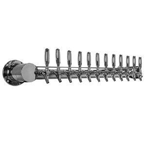 Micro Matic METRO-WM-12PSSKR 44 Inch Glycol Cooled Draft Beer Tower Wall Mount Stainless Steel with 12 Faucets