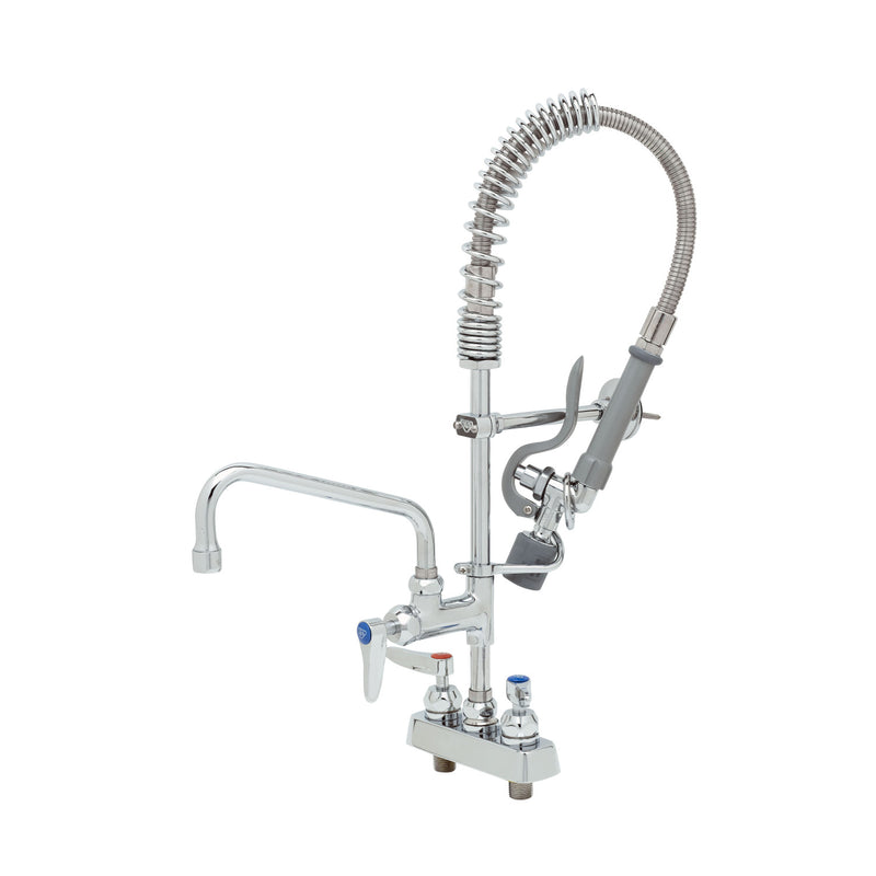 T&S Brass MPJ-4CLN-08-CR 8" Swing Nozzle 4" Deck Mount Mini Pre-Rinse - Cerama Cartridges & Wall Bracket