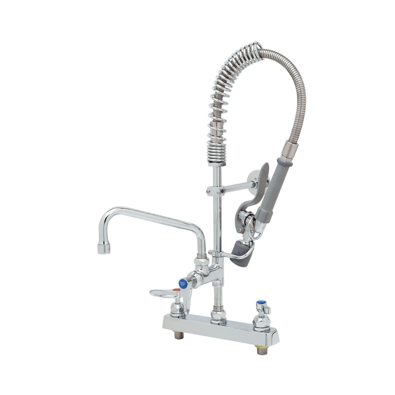 T&S Brass MPJ-8CLN-08-CR 8" Swing Nozzle 8" Deck Mount Workboard Mini Pre-Rinse - Cerama Cartridges