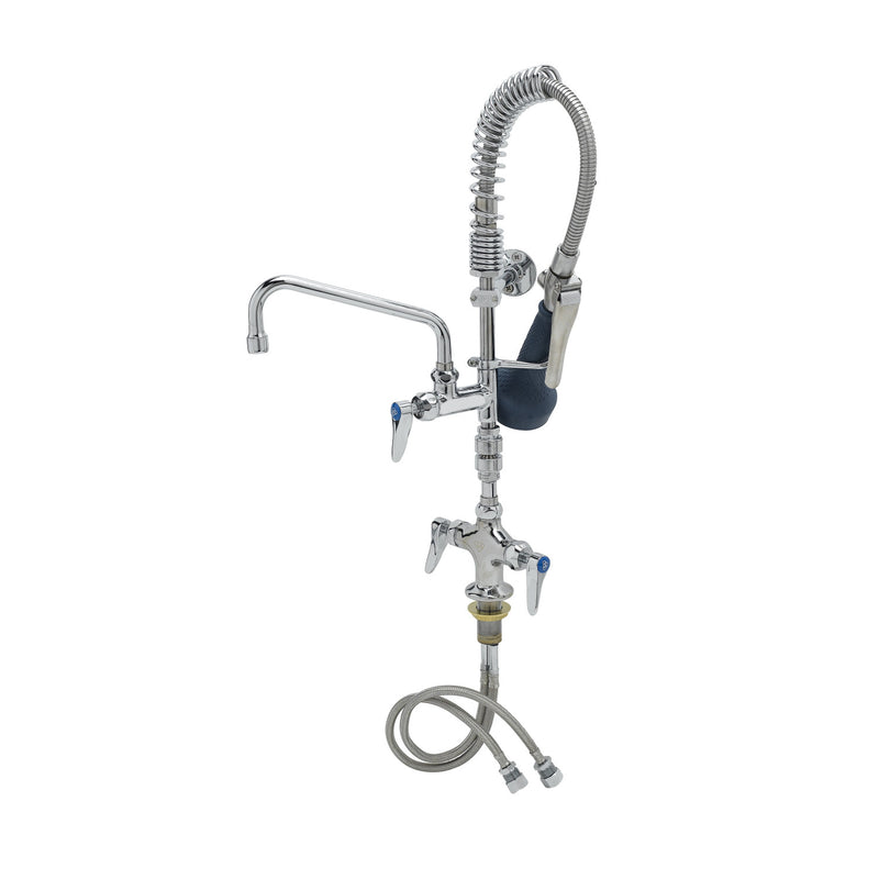 T&S Brass MPQ-2DLV-08-CR 8" Swing Nozzle Single Hole Deck Mount Mini Pre-Rinse - Vacuum Breaker & Cerama