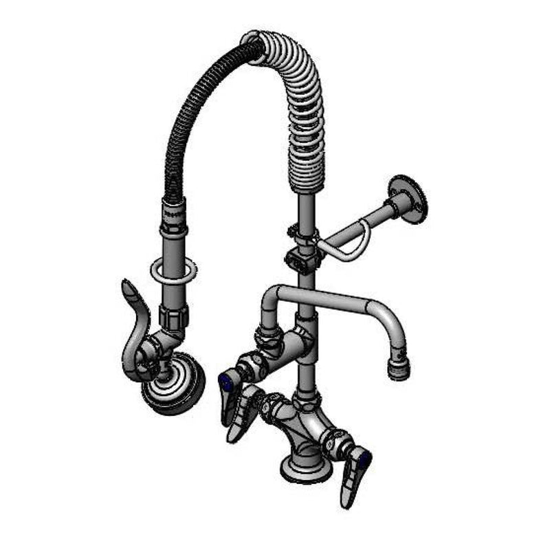 T&S Brass MPX-2DLN-08 8" Swing Nozzle Single Hole Deck Mount Mini Pre-Rinse - Lever Handles & Eterna