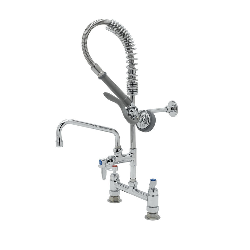 T&S Brass MPX-8DLN-08-CR 8" Swing Nozzle 8" Deck Mount Mini Pre-Rinse - Cerama Cartridges & Lever Handles