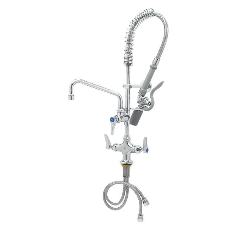 T&S Brass MPY-2DLN-08 8" Swing Nozzle Single Hole Deck Mount Mini Pre-Rinse - Lever Handles & S-0107-C