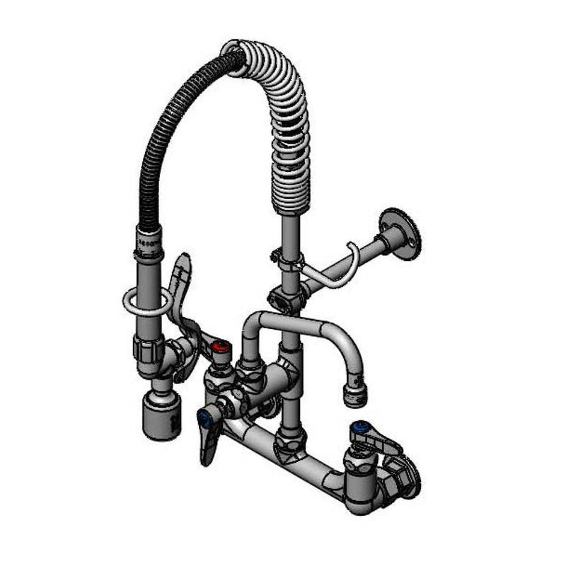T&S Brass MPY-8WLN-06 8" Wall Mount Mini Pre-Rinse - 6" Swing Nozzle & Lever Handles (S-0107-C)
