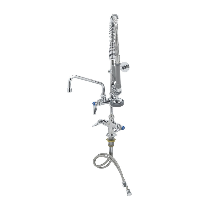 T&S Brass MPZ-2DLN-08 8" Swing Nozzle Single Hole Deck Mount Mini Pre-Rinse - Lever Handles & Eterna
