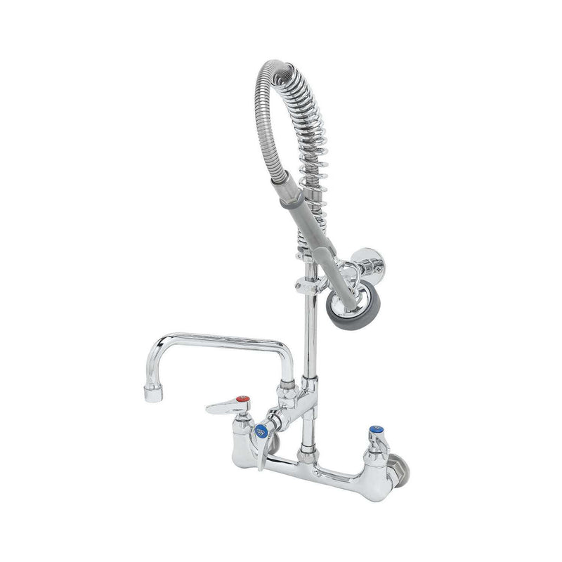 T&S Brass MPZ-8WLN-06 8" Wall Mount Mini Pre-Rinse - 6" Swing Nozzle & Lever Handles (Eterna)