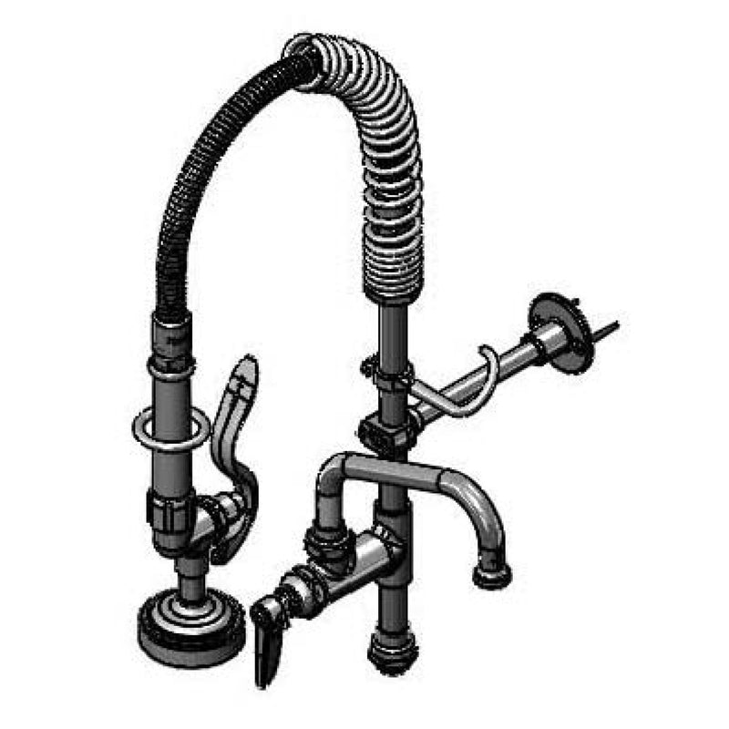 T&S Brass MPZ-KIT-LN06 6" Swivel Nozzle Mini Pre-Rinse Retrofit Kit - Eterna Cartridges & S-0107 Spray Valve