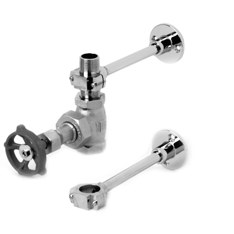 T&S Brass MV-1907-12C 3/4" CP Globe Valve Washdown Base - Nipple & Mounting Brackets