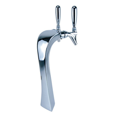 Micro Matic E-G5-2-C-A 12 Inch Air-Cooled Chrome Draft Tower with 2 Faucets