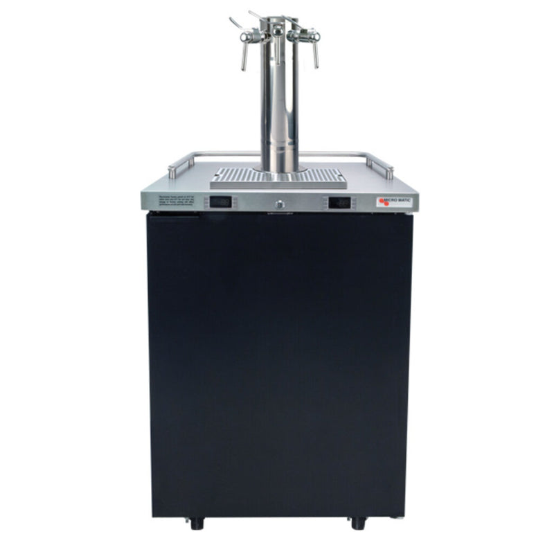 Micro Matic MDD23W-E-B 25 Inch Dual Temperature Wine Cooler Dispenser Stainless Steel