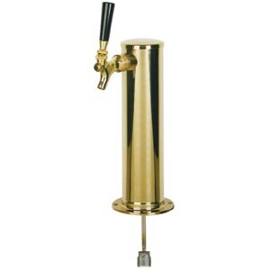 Micro Matic D4743S-PVD 3 Inch Column Draft Beer Tower Countertop Brass Finish