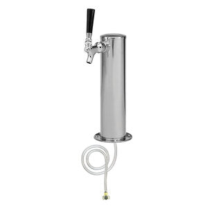 Micro Matic D4743T 3 Inch Diameter Air Cooled Draft Beer Tower Countertop Stainless Steel with Chrome Plated Faucet