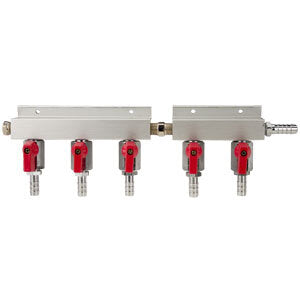 Micro Matic 751-020 10 Inch Gas Distributor Manifold Shut-off Aluminum 5-way