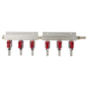 Micro Matic 751-021 6-way Shut-off Gas Distributor Manifold Aluminum