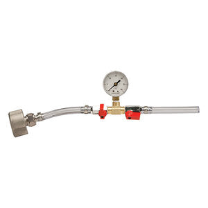 Micro Matic PT1000 CO2 Pressure Tester with brass body and stainless steel fittings