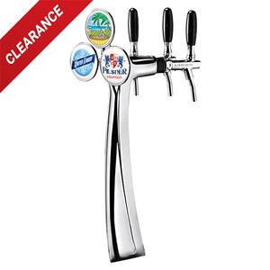 Micro Matic FALCO3-C-M 8-3/8 Inch Countertop Glycol Cooled Draft Beer Tower Chrome Finish