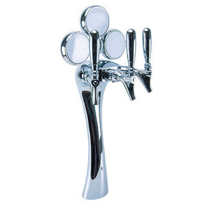 Micro Matic A-G5-3-C-G-M Glycol Cooled Draft Tower with Three Faucets Chrome Finish