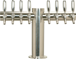 Micro Matic METRO-T-8PSSKR 24 Inch Glycol Cooled Draft Beer Tower Countertop Stainless Steel with Eight Faucets
