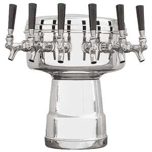 Micro Matic MTB-6PSS 12 Inch Diameter Air Cooled Draft Beer Tower Countertop Stainless Steel