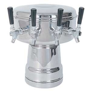 Micro Matic MTB-4PSSKR 12 Inch Diameter Glycol Cooled Draft Beer Tower Countertop Stainless Steel