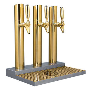 Micro Matic BS-SKY-3PVDKR 18 Inch Glycol Cooled Draft Beer Station Countertop Stainless Steel with Drip Pan